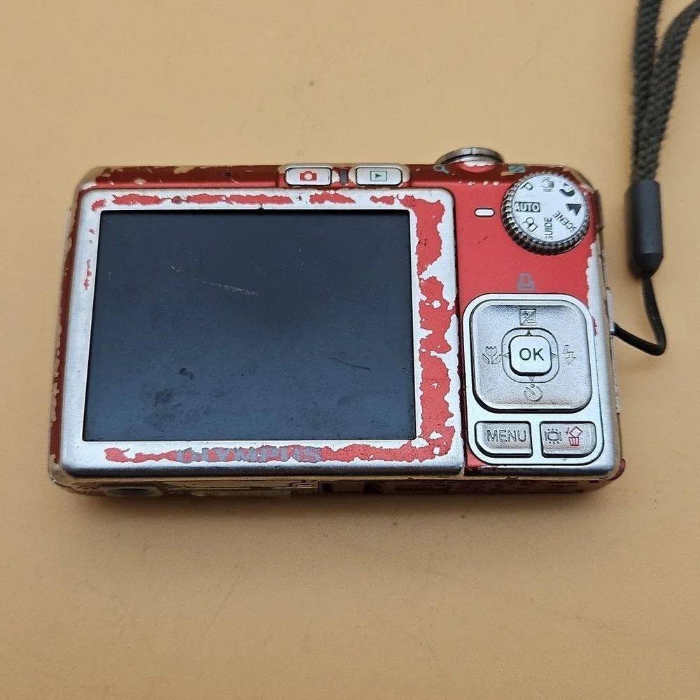Olympus FE-280 8.0MP Digital Camera Red UNTESTED AS IS FOR PARTS